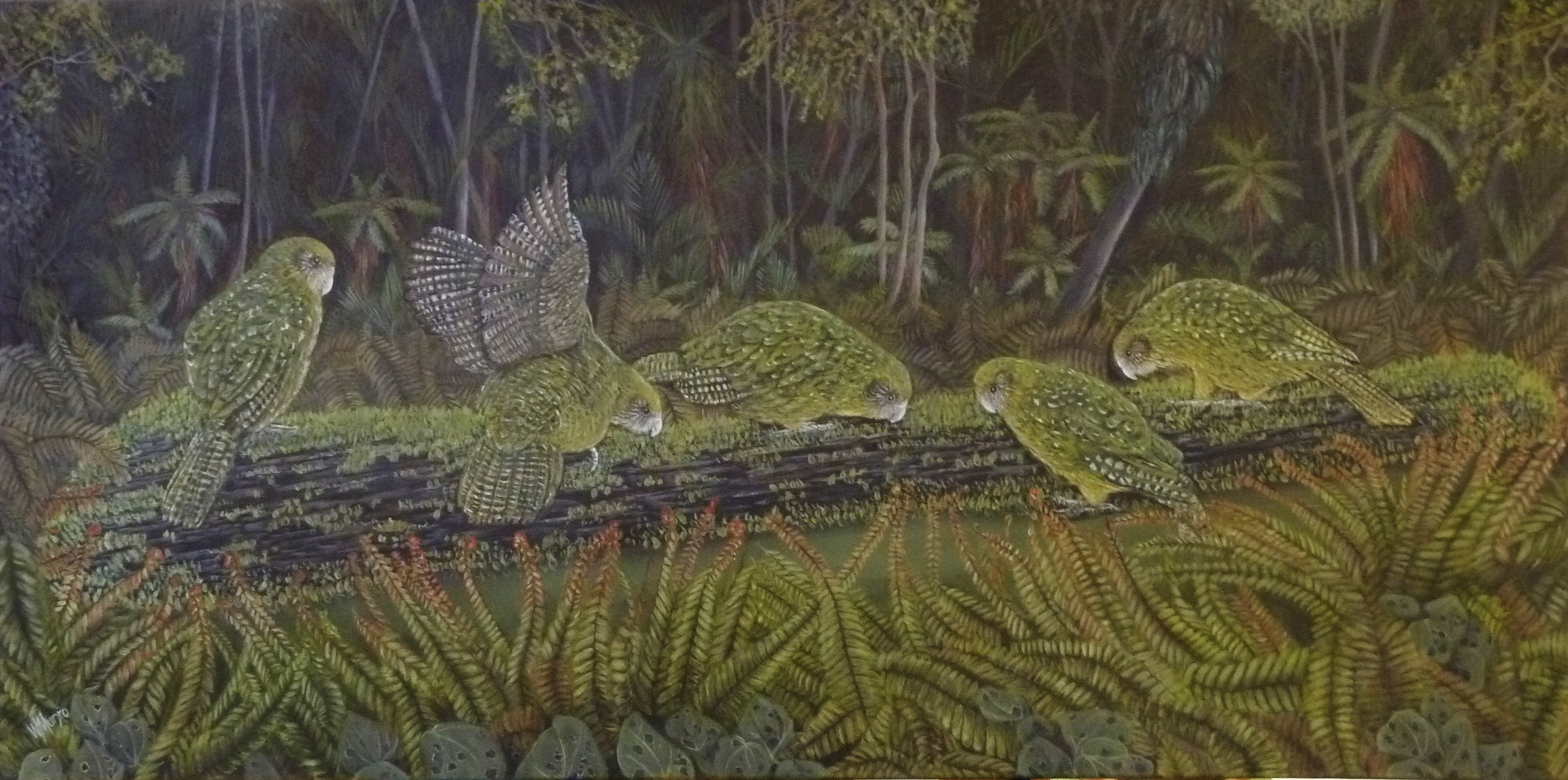 'The Kakapo Picnic' by Wendy Munro (SOLD)